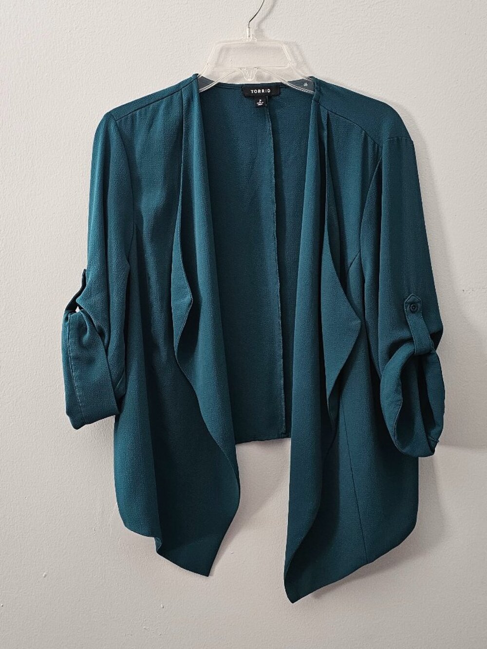 Torrid Teal Open Front Lightweight Blazer Jacket 2